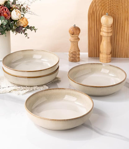 GBhome 8.75'' Large Pasta Bowls, 38oz Stoneware Pasta Serving Bowls Set of 4 - Image 2