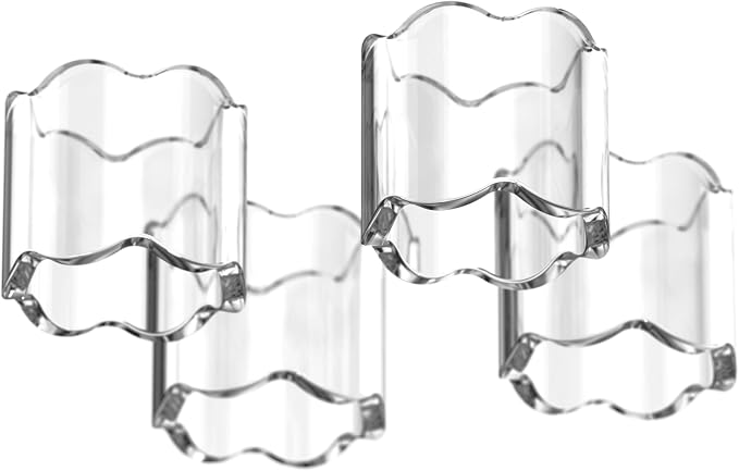 Scalloped Acrylic Napkin Rings Set of 4 – Elegant Crystal Clear Napkin Holders - Image 6
