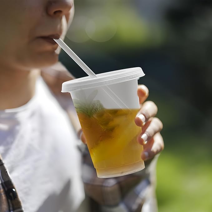 Reusable Translucent Plastic Cups - 16 oz Frosted Clear Cold Drink Tumbler - - Image 5