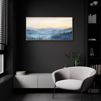 YJYart Tree Wall Art for Living Room Forest Nature Painting 20"x40"Framed Artwork Landscape Canvas Print for Bedroom Office Home Decor