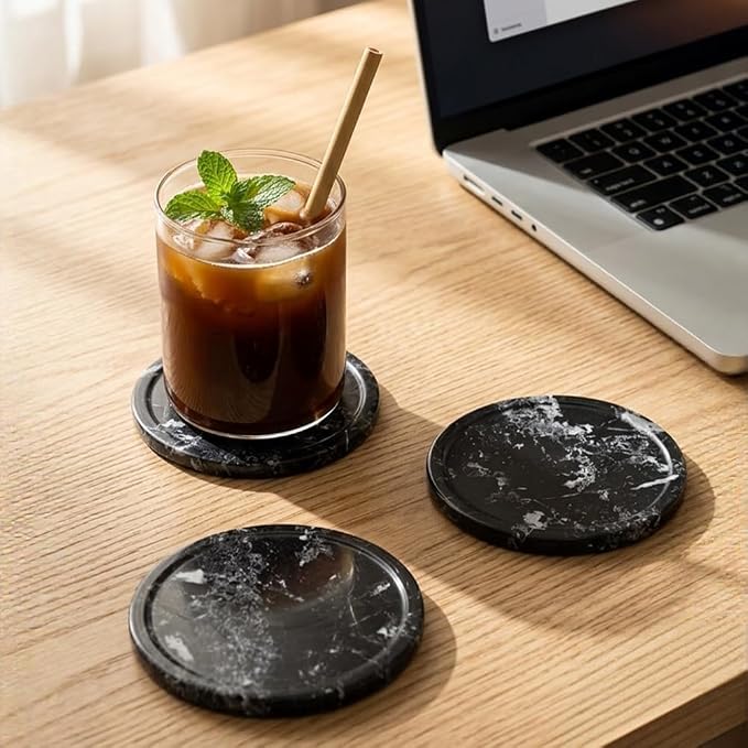 Radicaln Round Marble Coasters Set of 6 - Image 2