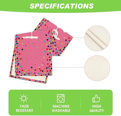 Artoid Mode Polka Dot Pink Happy Birthday Table Runner, Seasonal Kitchen Dining - Image 5