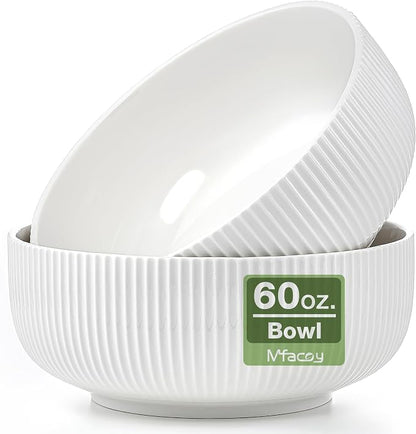 Mfacoy 2 Pack Salad Bowl, 8 inch 60 oz Large Serving Bowl Set, Deep Bowl by Mfacoyisalifestylebrand