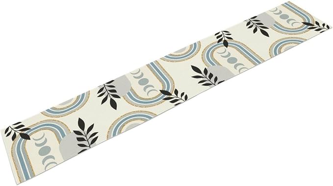 YCness Boho Mid Century Abstract Table Runner Modern Sun Moon Phase Minimalist - Image 8