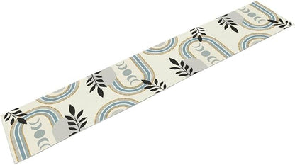 YCness Boho Mid Century Abstract Table Runner Modern Sun Moon Phase Minimalist - Image 8