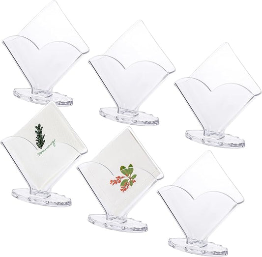 6 Pack Napkin Holder Acrylic Cocktail Napkin Holder for Bathroom Kitchen Dining Table, Coffee Filter Holder Hotel Restaurant décor, Clear