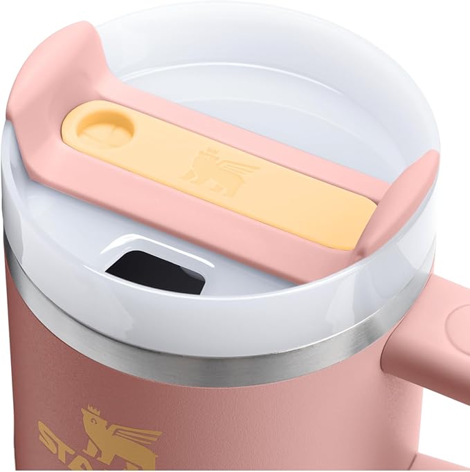 STANLEY Quencher H2.0 Flow State Tumbler, 20 oz, Peach Rose | Handle and Straw - Image 2