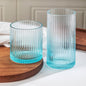 Ribbed Drinking Glasses 8pcs, 12oz and 10oz Glassware, Tumbler Glasses Cup Set by Lumkit
