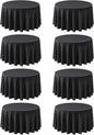 8 Pack Round Tablecloth 108 Inch Black Table Cloth for Round Tables, Washable Polyester Tablecloth Stain and Wrinkle Resistant Decorative Table Cover for Wedding Party Dining Banquet