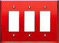 LIDER Reflective Acrylic Decorator Wall Plate, Mirrored Light Switch Plate, Plexiglass Outlet Cover, Acrylic Glass, Oversized 3-Gang 5.25" x 7.06", LWP-33O-ARD, Red