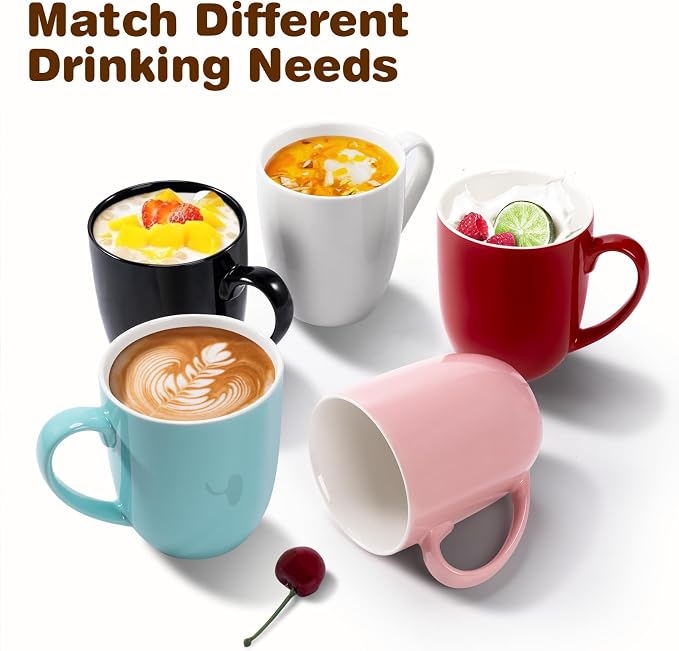 Urbanstrive 16 oz Large Coffee Mugs Set of 4 Ceramic Coffee Mug White Coffee - Image 7