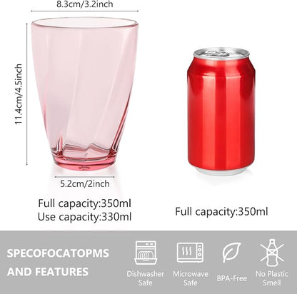 Topsky 12-ounce Plastic Water Tumblers | Set of 4 Transparent Unbreakable - Image 4