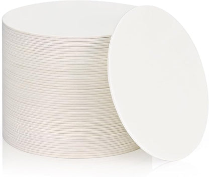 50 Pieces Disposable Paper Coasters, GOH DODD Thickened (1.5MM) 4 Inch Bar Coasters Bulk Absorbent Cardboard Blanks for Drinks DIY Arts Crafts Wedding Party Gifts Education, White, Round