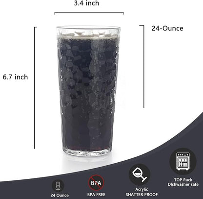Yalin 24-Ounce Plastic Tumbler Acrylic Drinking Glasses, Reusable Plastic Cups - Image 4