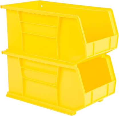 Hudson Exchange 15" x 8" x 7" Plastic Stackable Storage Bin and Hanging Container, Yellow