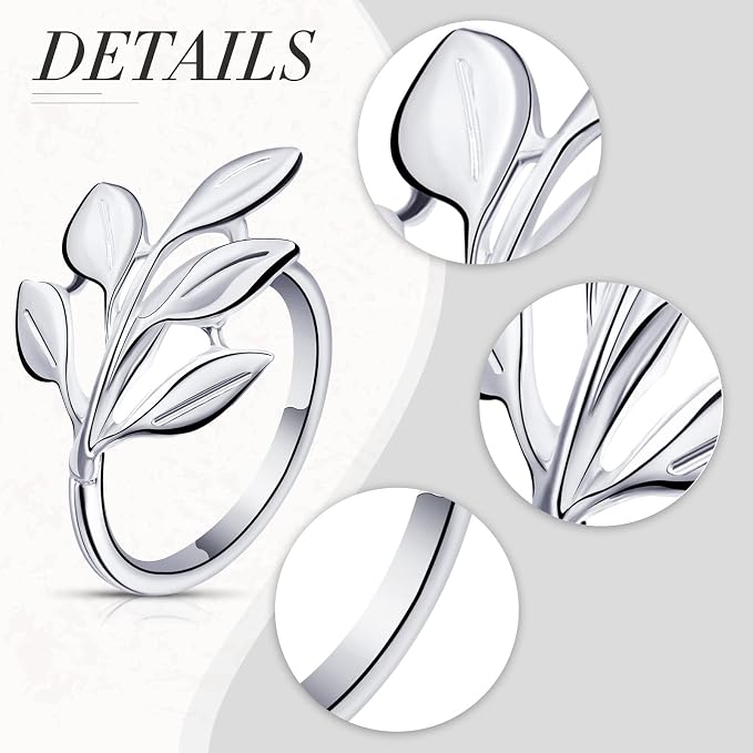 Hotop Set of 72 Leaf Napkin Rings Silver Metal Napkin Rings Holders Bulk - Image 3