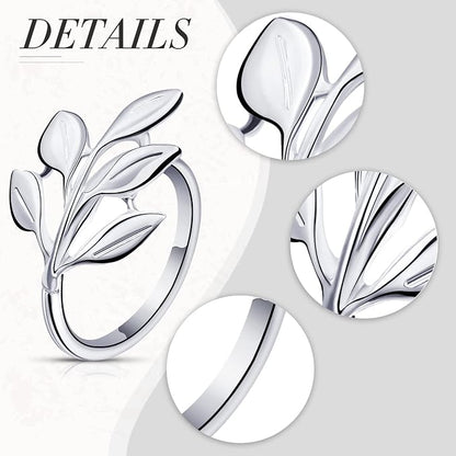 Hotop Set of 150 Leaf Napkin Rings Silver Metal Napkin Rings Holders Bulk - Image 3