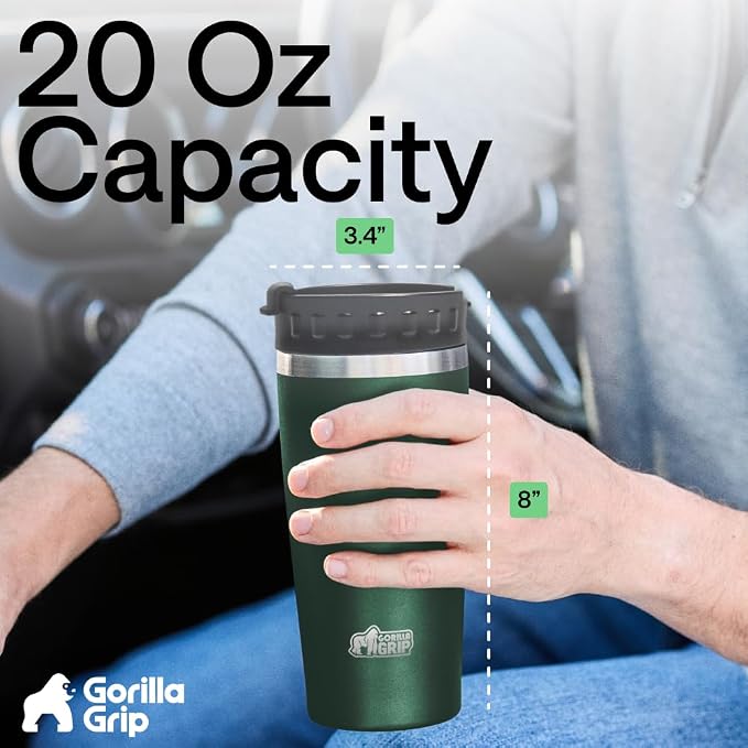 GORILLA GRIP 304 Stainless Steel Double Insulated Travel Coffee Mug, Leakproof - Image 6