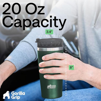 GORILLA GRIP 304 Stainless Steel Double Insulated Travel Coffee Mug, Leakproof - Image 6