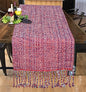 Urban Villa Table Runner 100%Cotton Two Tone Tablerunner Home Kitchen Dining Décor Table Runner 14''x72''Red/Blue/White Table Runner with Fringes Cocktail Party Wedding BBQ's Everyday use Table Runner