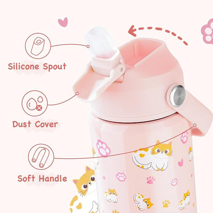 Kerilyn 12oz Kids Water Bottle 2 Pack, Stainless Steel Insulated Water Bottle - Image 3