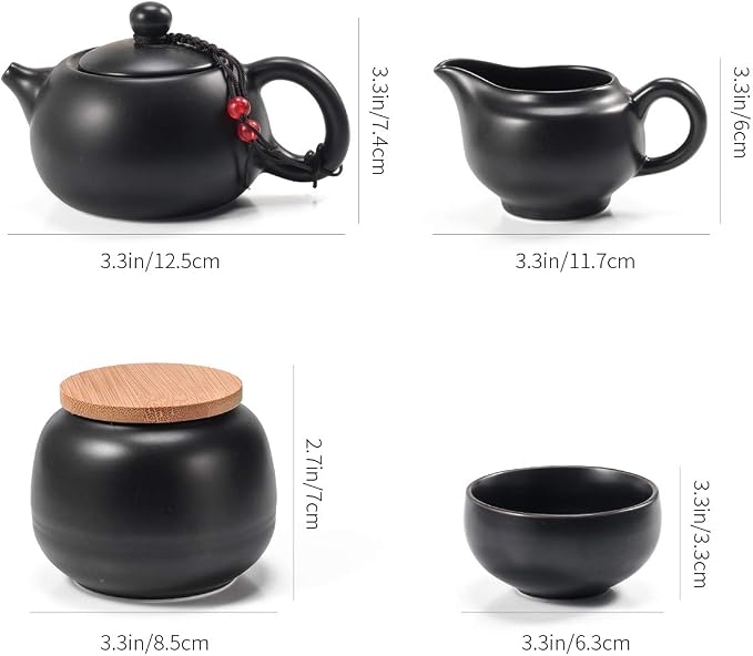 Chinese Tea Set, Gongfu Teaset, Travel Teapot Tea Set, Portable Tea Cup Set | - Image 6