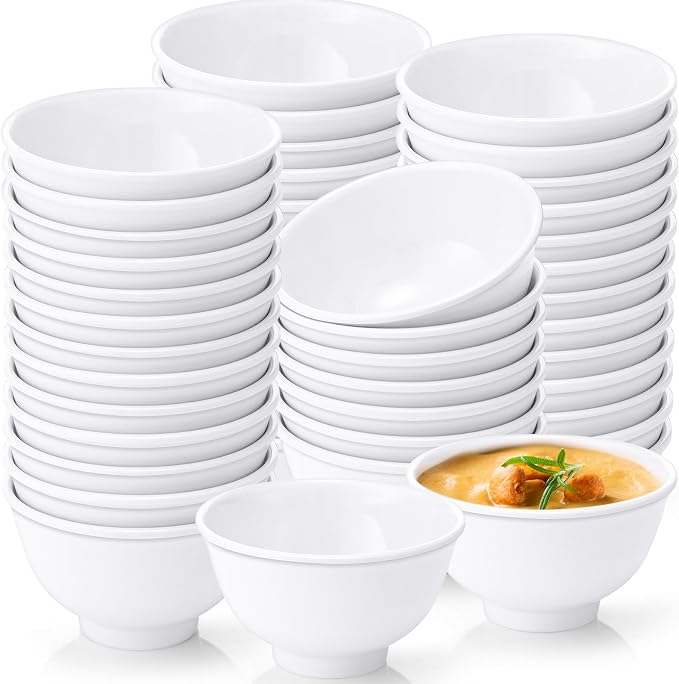 Tioncy 50 Pcs Bowls Set Unbreakable Dessert Soup Salad Bowls by Tioncy
