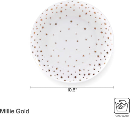 Mikasa Millie Gold Metallic Set of 4 Dinner Plates, 10.5 Inch - Image 3