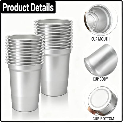 40 Pack 20 oz Aluminum Party Cups, Metal Cups Reusable Aluminum Drinking Cups - Image 4