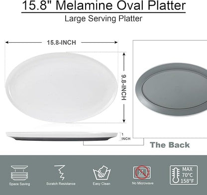 Webbylee ‌16" Melamine Oval Platter Set of 2 - Image 2