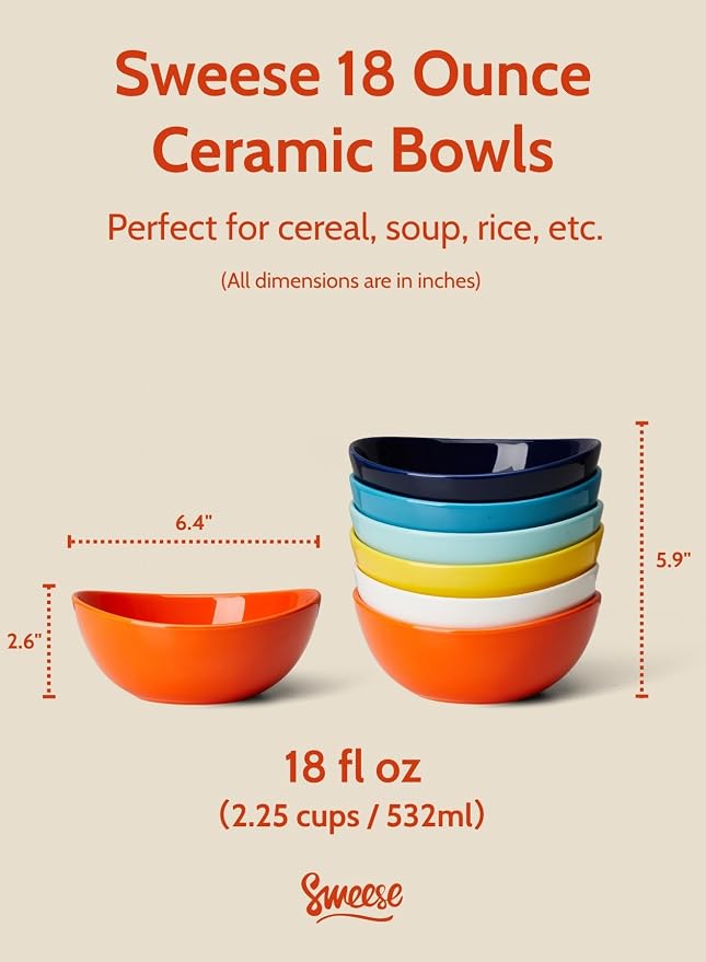 Sweese 18 oz Medium Porcelain Bowl - Image 2