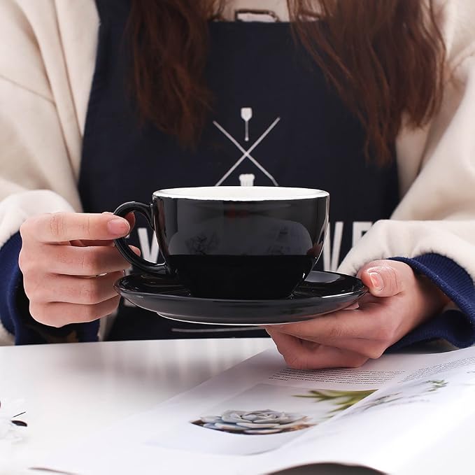 Coffeezone Cappuccino Barista Cup and Saucer Latte Art and Americano New Bone - Image 2
