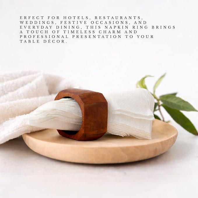 Classic Handmade Napkin Rings Set, Dining Table Holders - Image 4