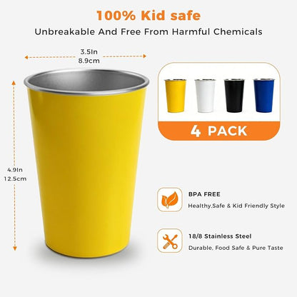 4 Pack Stainless Steel Cups 16oz - Image 3