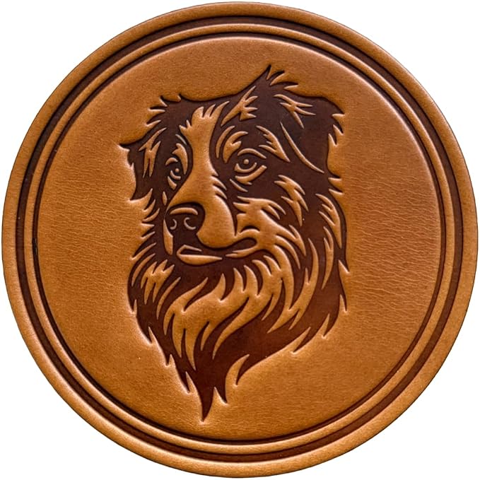 Dog Breed Leather Coasters – Premium Full Grain Table Protectors - Image 4