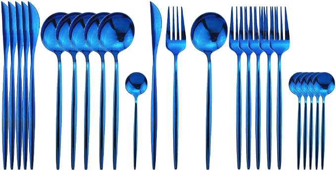 JASHII 24 Pieces Cutlery Flatware Set 304 Stainless Steel Home Kitchen Set by JASHII