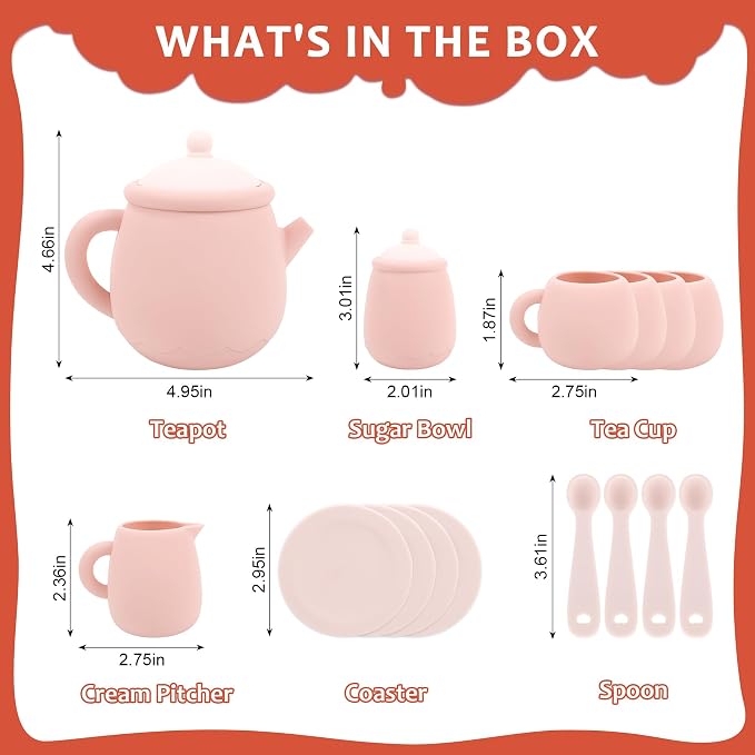 MCGMITT Silicone Tea Party Set, Toy Tea Set - Image 6