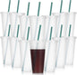 Bokon 15 Sets Tumbler with Straw and Lid Bulk 24 oz Reusable Plastic Cups to Go by Bokon