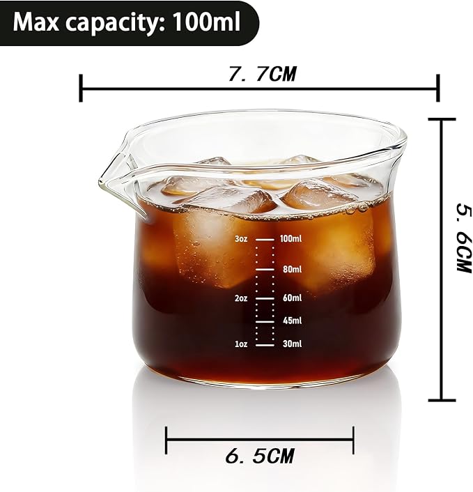 BCnmviku 3OZ Espresso Cup 100ML Shot Glass Measuring Cup, Small Clear Graduated - Image 3