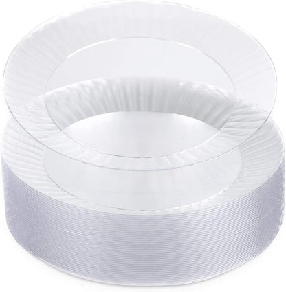Party Essentials Deluxe Quality Hard Plastic 40 Count Party/Dinner Plates - Image 5