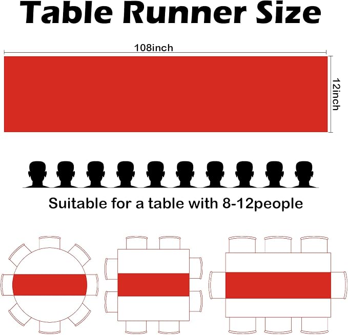 10 Pack Red Table Runner 12 x 108 Inches Wedding Satin Silk Table Runner | silk - Image 7