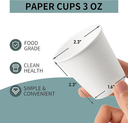 RACETOP 3 oz Bathroom Paper Cups, 100 Pack, Disposable Mouthwash Cups | - Image 4