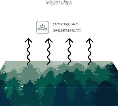 70x140 Inch Nature Rectangular Tablecloth Misty Pine Forest Silhouette Table Cloth Waterproof Durable Table Cover for Party Picnic Indoor Gaming Room Decor