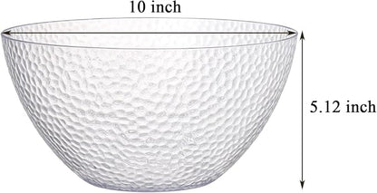 4 Pack Clear Plastic Serving Bowls, 135 OZ Large Round Plastic Bowls, 10 Inch - Image 2