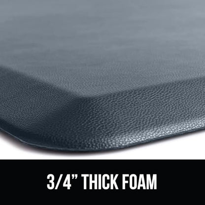 GORILLA GRIP Comfortable Cushioned Kitchen Mats for Floor, Waterproof and Stain Resistant Soft Top, 3/4 Inch Thick Ergonomic Standing Desk Anti Fatigue Mat, Foam Supports Ankles, Feet, 17x24, Charcoal
