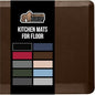 GORILLA GRIP Comfortable Cushioned Kitchen Mats for Floor, 48x20, Waterproof and Stain Resistant Soft Top, 3/4 Inch Thick Ergonomic Standing Desk Anti Fatigue Mat, Foam Supports Ankles and Feet, Brown