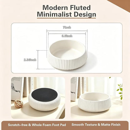 Concrete Key Bowl for Entryway Table, Ivory White | Warm White Tone - Image 6