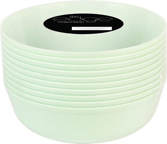 [30 Pack 16 OZ Bowls] Edge Collection Mint Green Plastic Party Soup Bowls Premium heavyweight Elegant Disposable Tableware Dishes