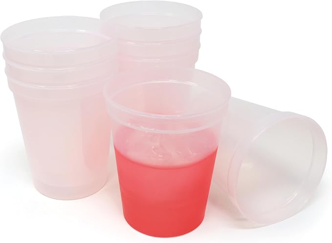 Rolling Sands 16 oz. Reusable Plastic Stadium Cups, 8 Pack, Made in USA by RollingSands