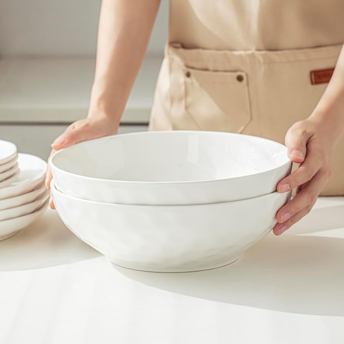 HOMBENE Large Pasta Bowls Set of 2, 10 Inch Pasta Serving Bowl Dinner Bowls - Image 6
